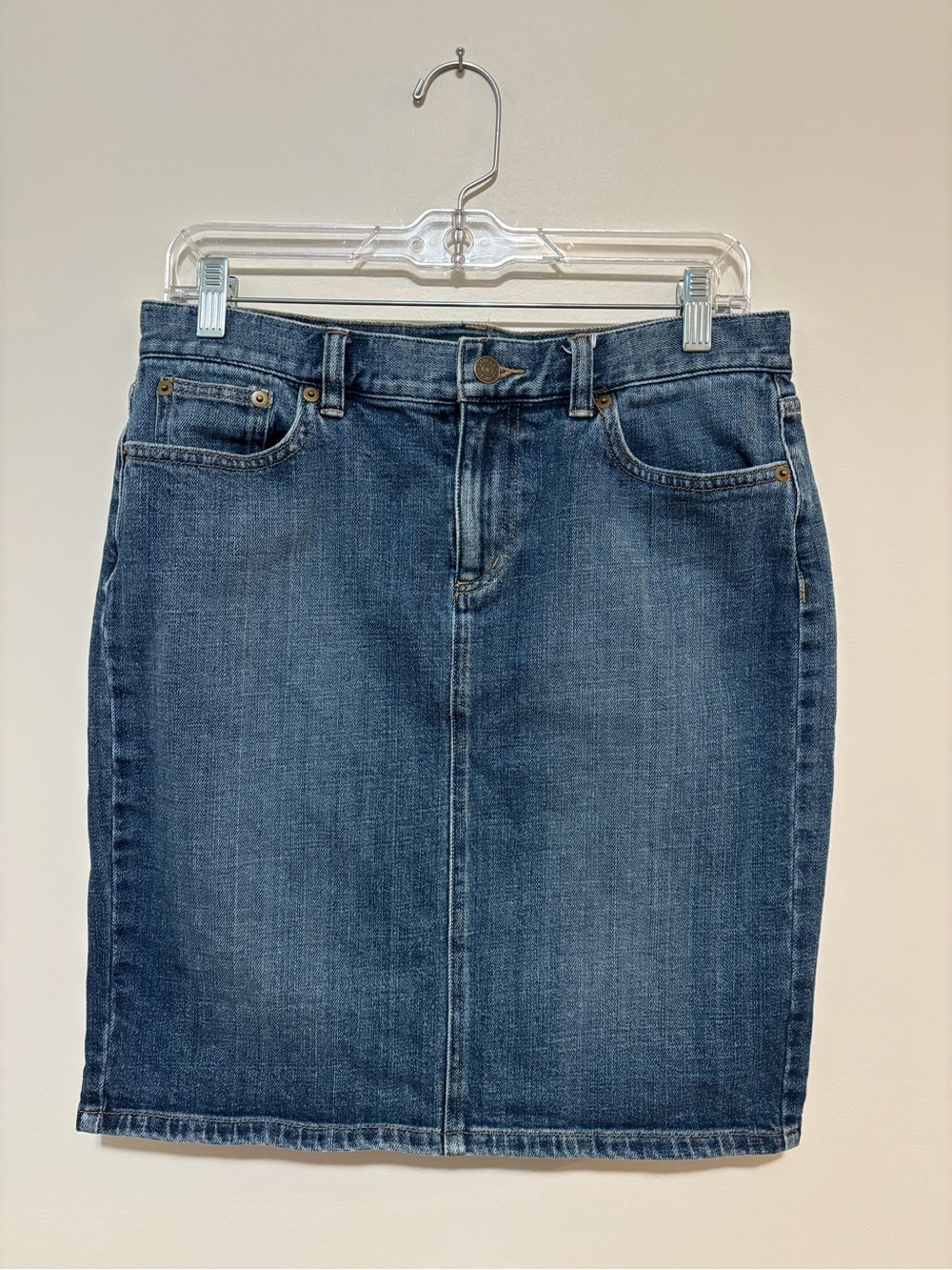 Ralph Lauren Blue Denim Pencil Skirt - Picture 2 of 6